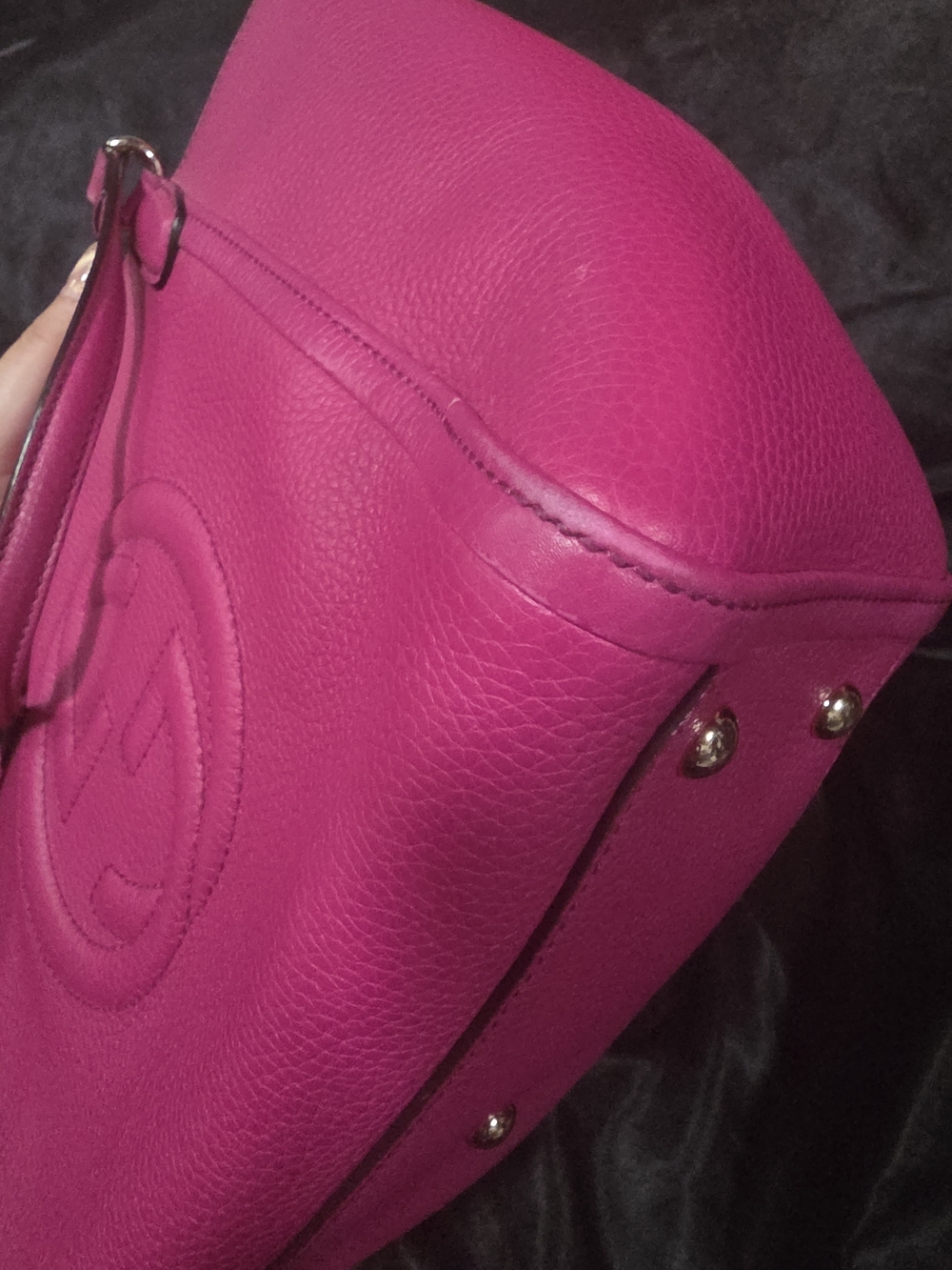 Gucci Pink Soho Pebbled Leather Tote with Tassel - Picture 10 of 16